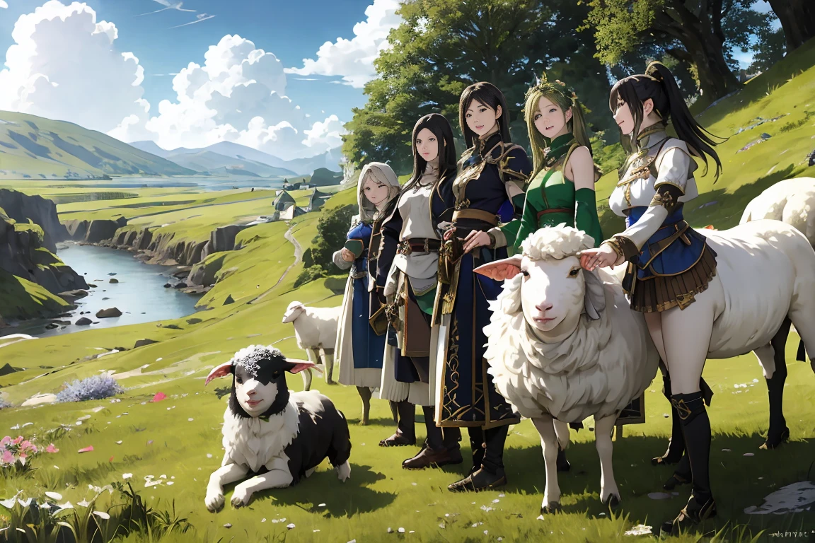 Final Fantasy 11 world、Ronfort、Irish Dance、irish music、irish costume、Country girl、pastoral landscapes、Steppe zone、sheep、Border Collie、