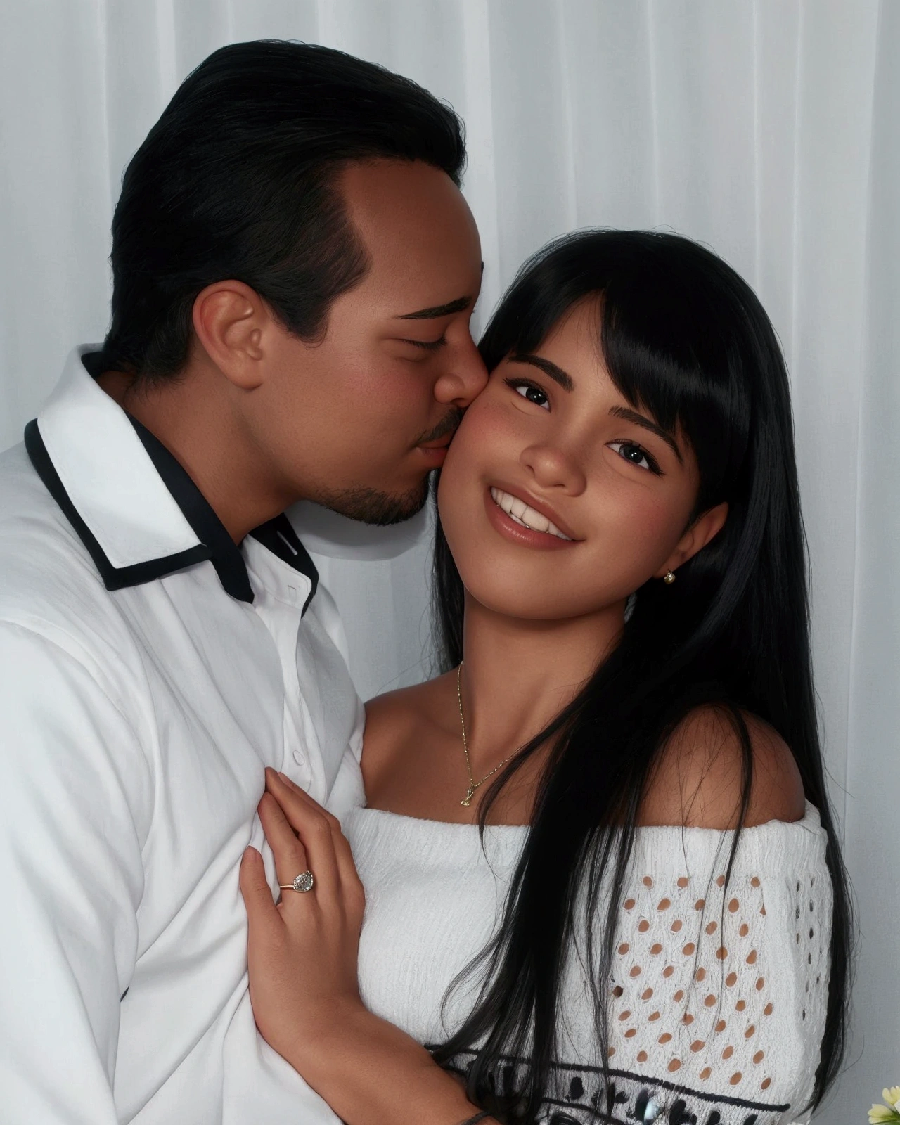 couple kissing