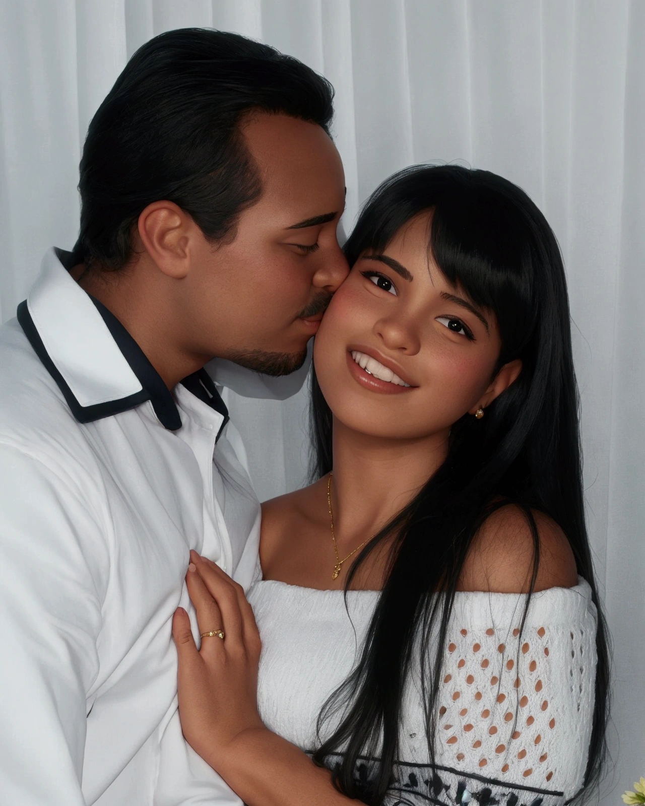 couple kissing