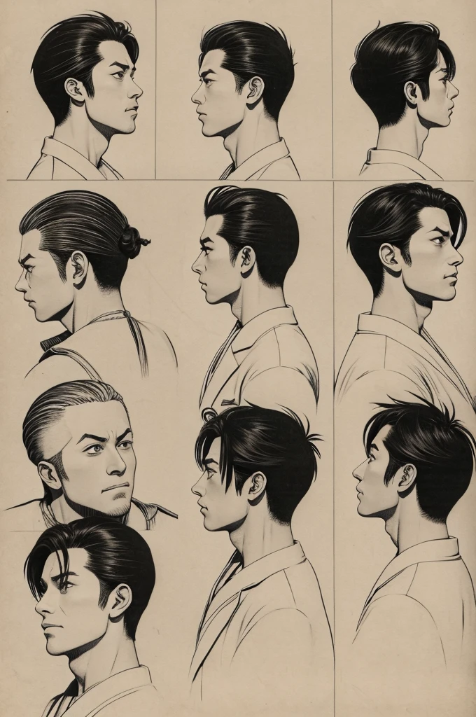 35 year old male manga style　Back view