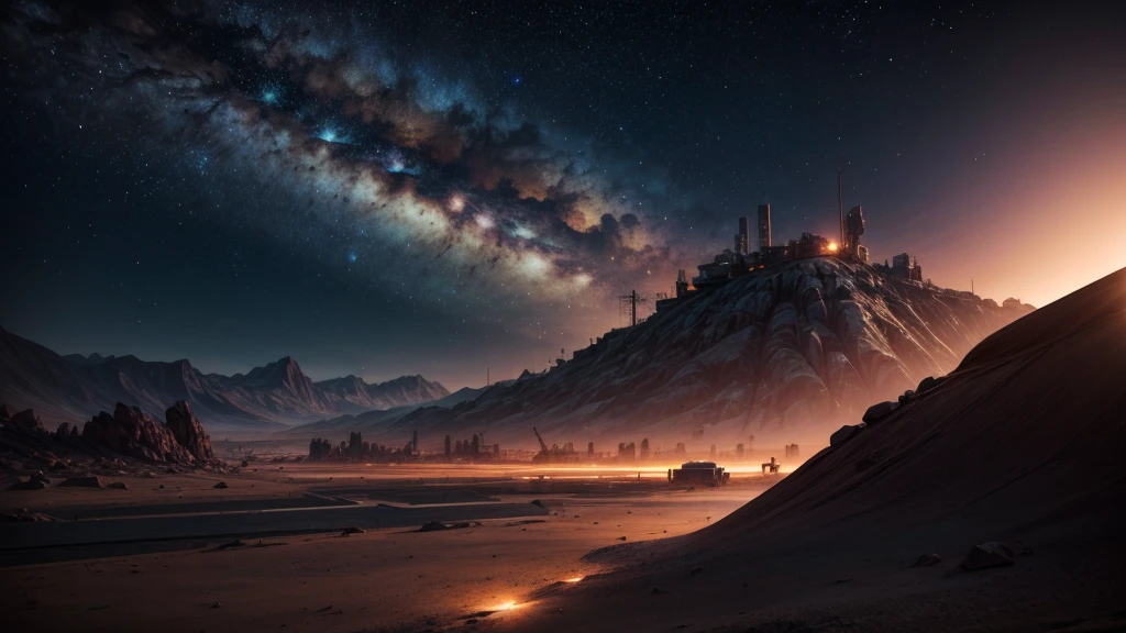 paisaje, wasteland, night sky, planet, atmospheric, 8K DETAILS