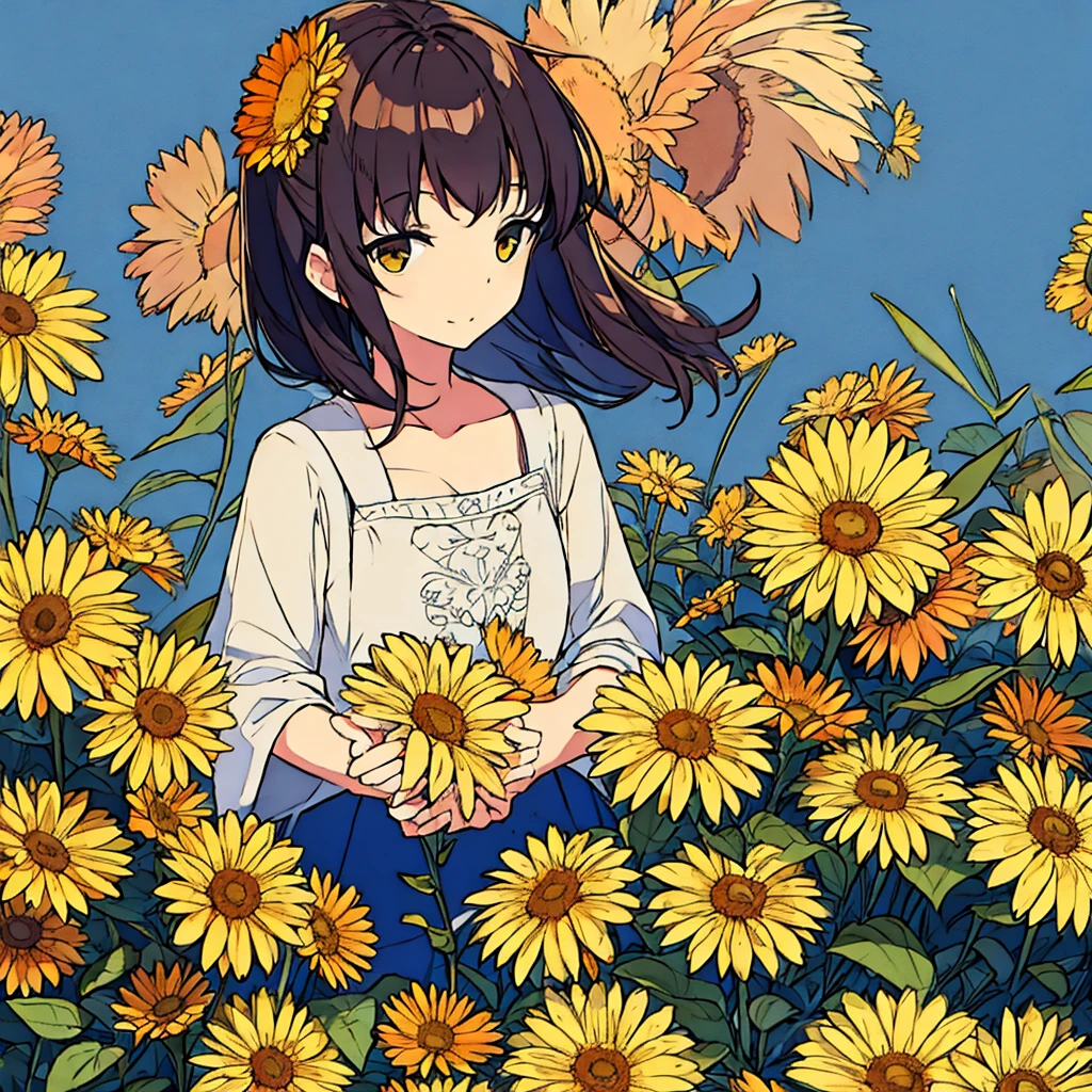 Yellow plain background Flowers Summer Women