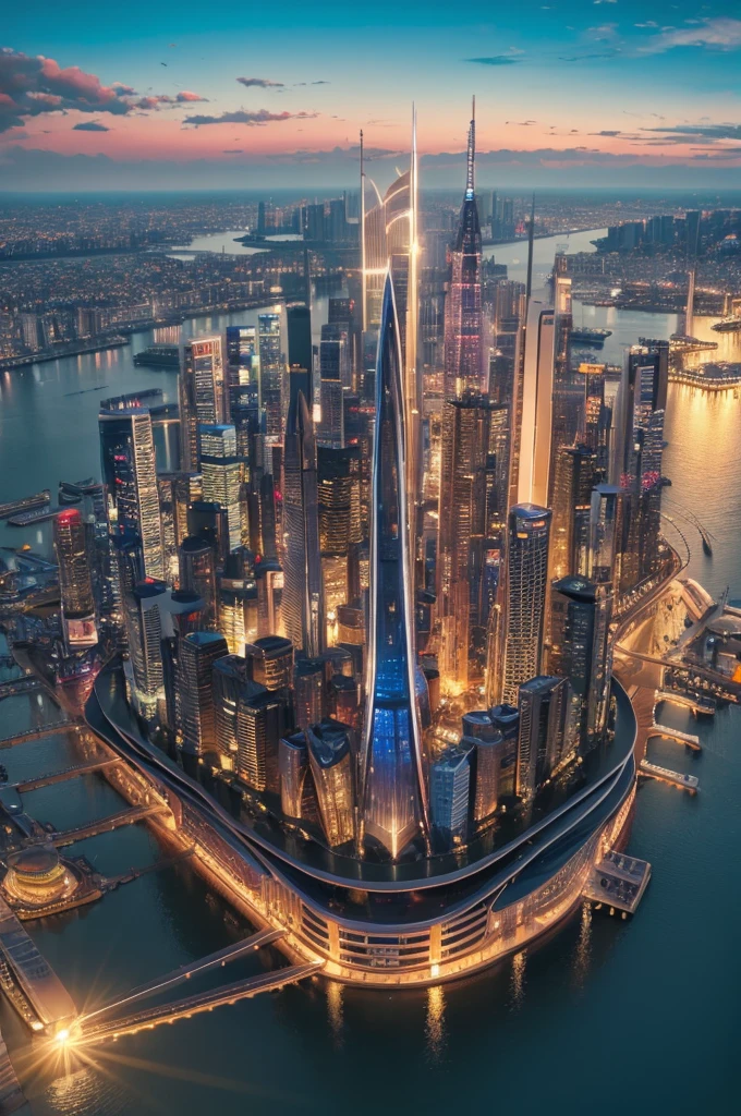 A floating city in the sky