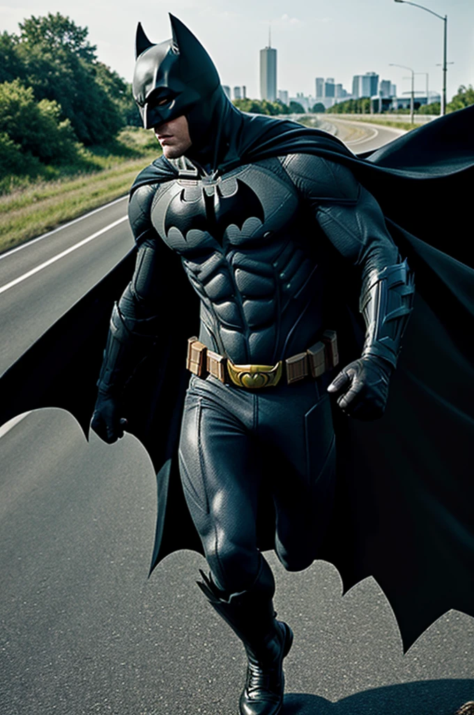 ((best quality)), ((masterpiece)), (detailed), perfect face Batman is dancing on the highway 