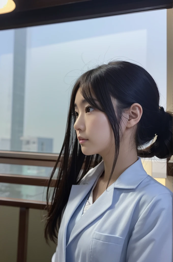 Low - Angle、Highest quality,A very sophisticated Japanese beautiful girl doctor examines phimosis