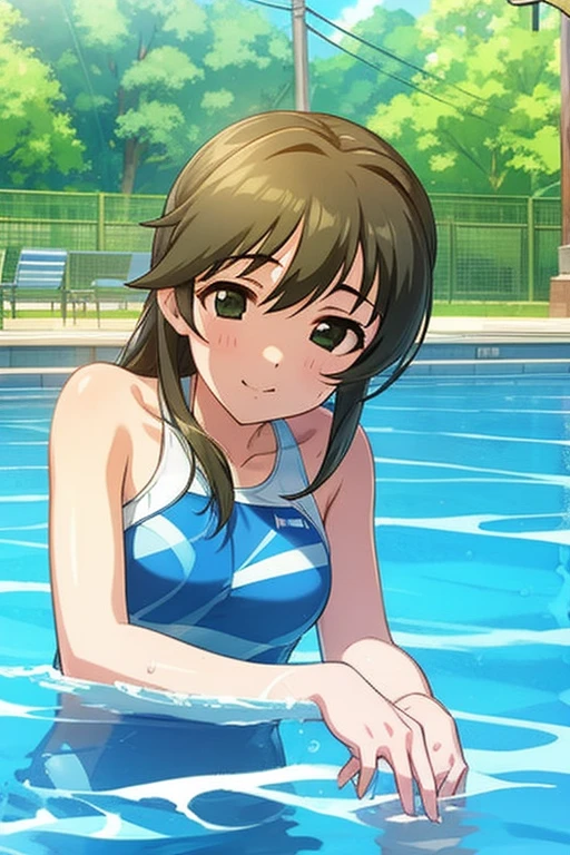Highest quality, masterpiece, Hajime Fujiwara,8k wallpaper, Swimsuit,Pool,gravure