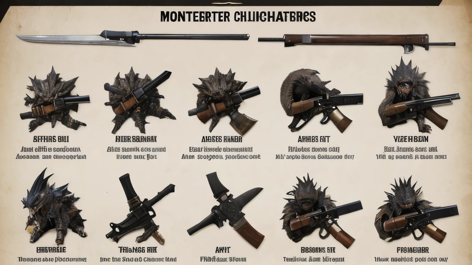 Monster hunter characters all weapons