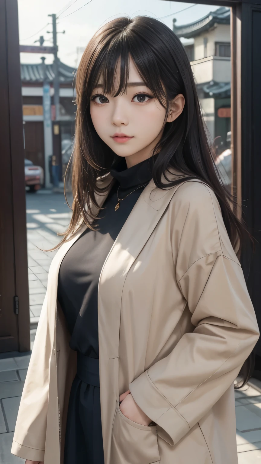 (最高qualityのディテール)、Realistic、8K Ultra HD、High resolution、(One Girl:1.2),(Fatal Beauty,Attractive beauty) ,(A supple and powerful physique),(Sensual charm),(Mysterious charm:1.1),(Captivating silhouette),The 超detailedな、高qualityのテクスチャ、Intricate details、detailed、非常にdetailedなCG、高qualityの影、detailed 美しく繊細な顔、detailed 美しく繊細な目、Written boundary depth、Ray Tracing、20th Generation、Cute K-Pop Girls、(The Face of Ulzan in Korea)、Thin face、(Urzan-6500-v1.1:0.6)、PurerosFace_v1、Glowing Eyes、Perfect body、 Viewer Display、(最高qualityのディテール:1.2)、Realistic、8K Ultra HD、High resolution、Woman close up, realistic girl rendering, 8k artistic german bokeh, Enchanting girl, Real Girls, Gurwitz, Gurwitz-style artwork, Girl Roleplay, Realistic 3D style, cgstation Popular Topics,, 8K Portrait Rendering,(truth,truth:1.4),(Sparkling eyes girl:1.2)、The 超detailedな、高qualityのテクスチャ、Intricate details、detailed、非常にdetailedなCG、高qualityの影、detailed 美しく繊細な顔、detailed 美しく繊細な目、Written boundary depth、Ray Tracing、20th Generation、Cute K-Pop Girls、(The Face of Ulzan in Korea)、Thin face、(Urzan-6500-v1.1:0.6)、cheek、Glossy Lips、、High resolution, Best image quality, 最高quality, Realistic, 超detailedな, Photo Real, 4K 8K Ultra HD Full Color RAW Photos, Fujifilm(Medium format), Hasselblad, Carl Zeiss, Incredible dynamic range photography(utility_art:Smooth-768:1.1),High resolution, High pixel count, 明確なdetailed, Clear images, Natural color reproduction, Noise Reduction, High fidelity, quality, Software Improvements, Upscaling, Optimized Algorithms, Professional-level retouching,
1. Oversized coat:
The coat is、Choose an oversized design that covers from shoulders to knees.。Color is classic navy or black、or warm khaki or beige, wait.、Choose colors that match the season。
2. Knitted sweater or turtleneck:
To protect yourself from the cold、Knitted sweater or turtleneckを選択してください。Match the texture and color of the knit to the coat.。
3. Wide leg pants:
For pants, Choose a wide-leg design、Combines ease of movement and style。Denim in dark tones or black trousers will look good.。
4. Knee-high boots:
What is included in an oversized coat、足首からふくらはぎまでカバーするKnee-high bootsとの組み合わせ。Boots are black or dark brown and chic.、Gives a stylish impression。
5. accessories:
シンプルなゴールドまたはシルバーのaccessoriesを選択してください、Add elegance to your outfit。for example、Long necklaces and large earrings are recommended.。
6. Handbags:
Handbags、Choose a color that matches the tone of your outfit.。Shoulder bags and tote bags are convenient and stylish。
7. Compensateと髪型:
Compensate, Choose natural colors that flatter your skin。Wavy Hair、By creating loose curls、Appeal to softness。
