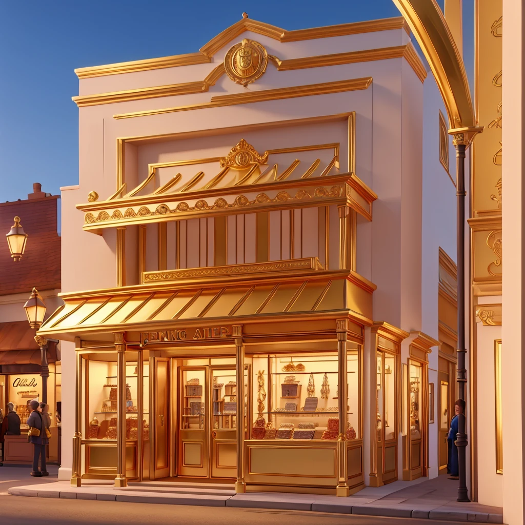 Drawing of a jewelry store with some gold chain