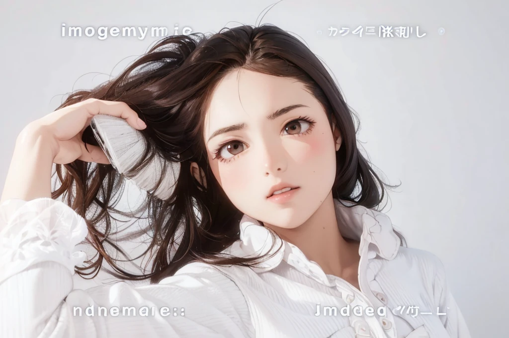 beautiful girl,Bossy,Brush your hair up,Brown Hair,An illustration,anime,4K,8k,Highest quality