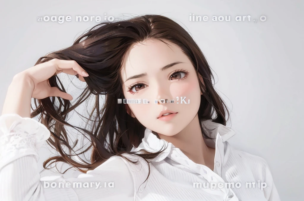 beautiful girl,Bossy,Brush your hair up,Brown Hair,An illustration,anime,4K,8k,Highest quality