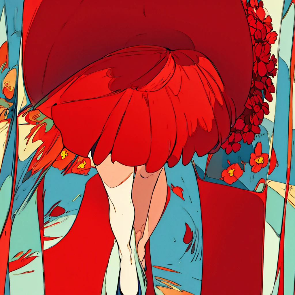 Red plain background Flowers Summer Women
