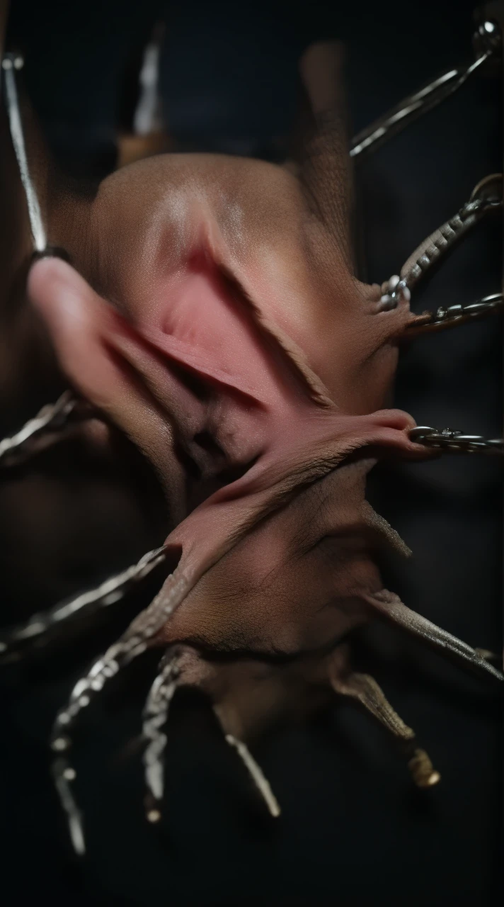 The Rake, a dæmon with gnarled metal limbs and a rusted metal spine, stands shackled to a weathered stone wall, its chains a constant reminder of the need to restrain its power. Its eyes, like polished stones, hold the secrets of seasons past. When the moon waxes, it awakens, tending to memories buried deep in the soil. It whispers to the roots, urging them to reach for the sky, even as its own chains weigh it down, a poignant symbol of the struggle between freedom and protection.