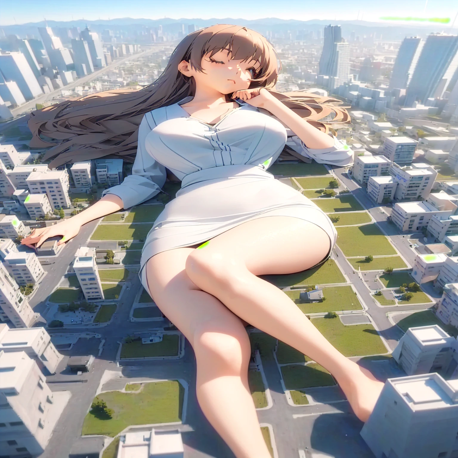 ((Top view)) ((giant girl)) ((giantess)) ((Tall Woman)) ((ビルの屋上に座っているSwimwearを着た巨大な女)) Adult women Woman in her 20s ((car)) ((telephone pole)) masterpiece Unreal Engine Anime Style Delicate painting 4K 90's giant Multiple Girls crowd Residential Street Japanese house Swimwear Black Hair smile female giant giant girl Whole body cars Crowd Unreal Engine,cleavage ,a drawing of a , earrings, long hair, 1980s (style) Cute picture Beauty Analog style whole body sneakers