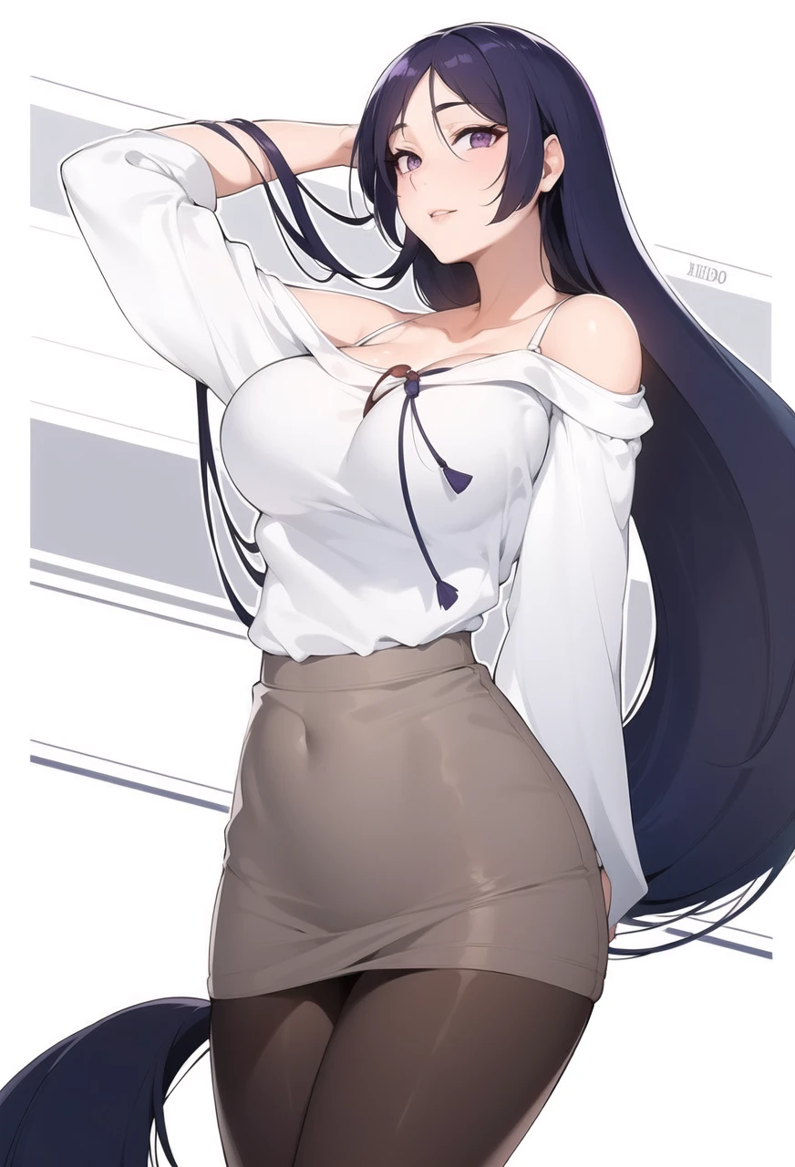 Simple White Background,
dynamic pose,standing at attention,
White_kimono,long sleeves, wide sleeves,
purple_hair, long_hair, hair_pulled_back,parted_lips,purple_eyes, Single_braid,
1 girl, 20yo,Young female,Beautiful long legs,Beautiful body,
Beautiful Nose,Beautiful character design, perfect eyes, perfect face,expressive eyes,perfect balance,
looking at viewer,(Focus on her face),closed mouth, (innocent_big_eyes:1.0),(Light_Smile:0.3),
official art,extremely detailed CG unity 8k wallpaper, perfect lighting,Colorful, Bright_Front_face_Lighting,White skin,
(masterpiece:1.0),(best_quality:1.0), ultra high res,4K,ultra-detailed,
photography, 8K, HDR, highres, absurdres:1.2, Kodak portra 400, film grain, blurry background, bokeh:1.2, lens flare, (vibrant_color:1.2),professional photograph,
(Beautiful,large_Breasts:1.4), (beautiful_face:1.5),(narrow_waist),