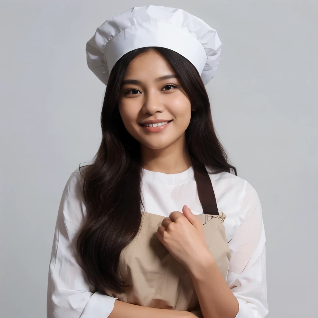 Real photo beautiful indonesian women, sweet smile, round face
