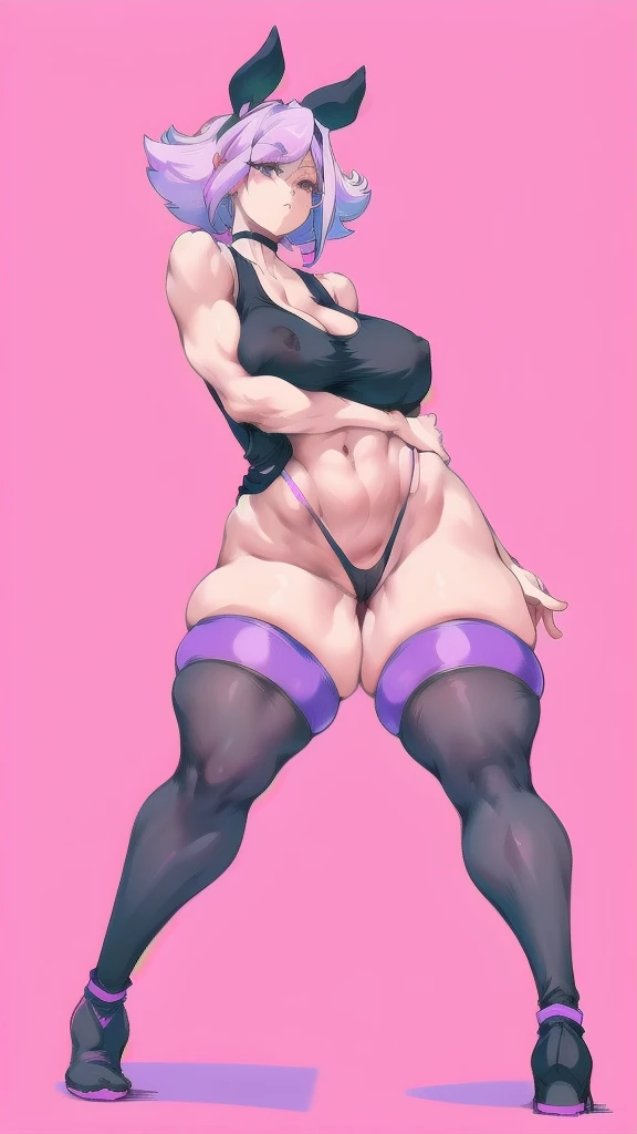 full body in image, full naked woman, naked body, (feet on image), bike shorts, simple hair, female naked body, curvy body, large hips, beautiful woman, thicc body, big thighs, voluptuous body, full thick body, dinamic pose, curve body. detalied pose, body, simple background, expressive face, focus on face, line art, sketch, Full body image of Amethyst from Steven Universe, full body in image, wearing her original outfit (black tank top, purple leggings, and white boots), short lavender hair, female body, short and stocky body, dynamic pose, detailed pose, simple background, expressive face showing playfulness, focus on face, line art, sketch