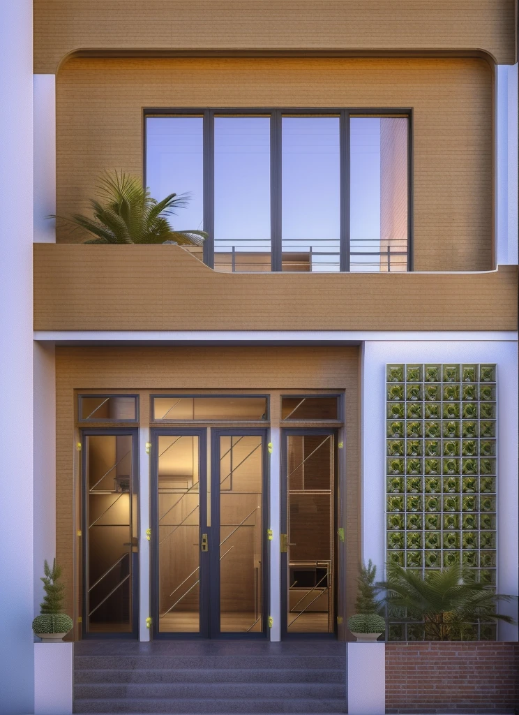 rendering of a modem residential townhouse, prrofessional render, wide anglee exterior 2023, highly detailed render, high quality rendering, realistic render, architectural render, high-quality render, detailed rendering, hyper-realistic render, hyper - realistic render, very rrealistic 3 d render, high render, rrealistic rendering, very realistic render