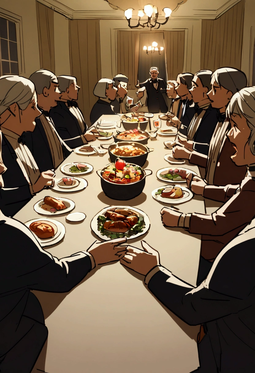 Several scammers,Dinner party,