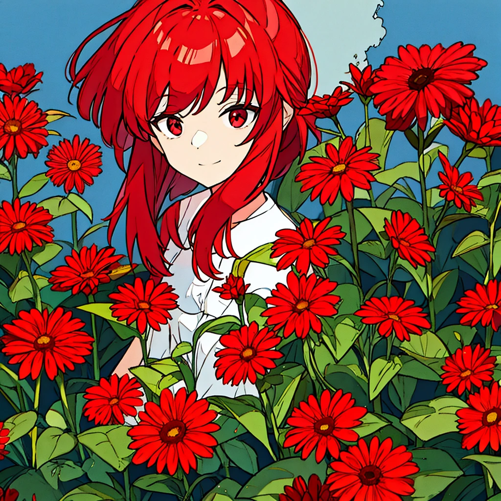 Red plain background Flowers Summer Women