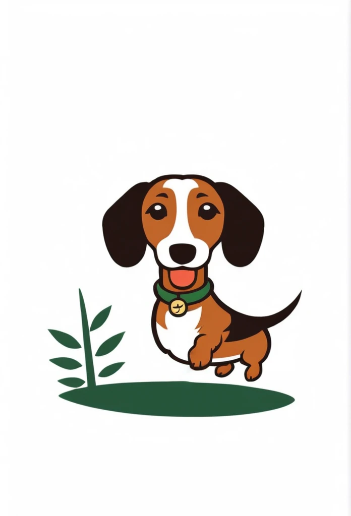 Logo Ma-kun, a stylish Japanese brand
Dachshund Logo
Dachshund is sticking out his tongue and laughing
Dachshund is colored white and brown
Dachshund is jumping with his forefeet floating, his tail wagging, his tongue sticking out merrily
see someone wagging his tail
The dachshund runs through lush, traditional Japanese streets, bamboo bushes, bamboo leaves, and high-class Japanese flower fields
Pretty cool
chic and modern design
White background
