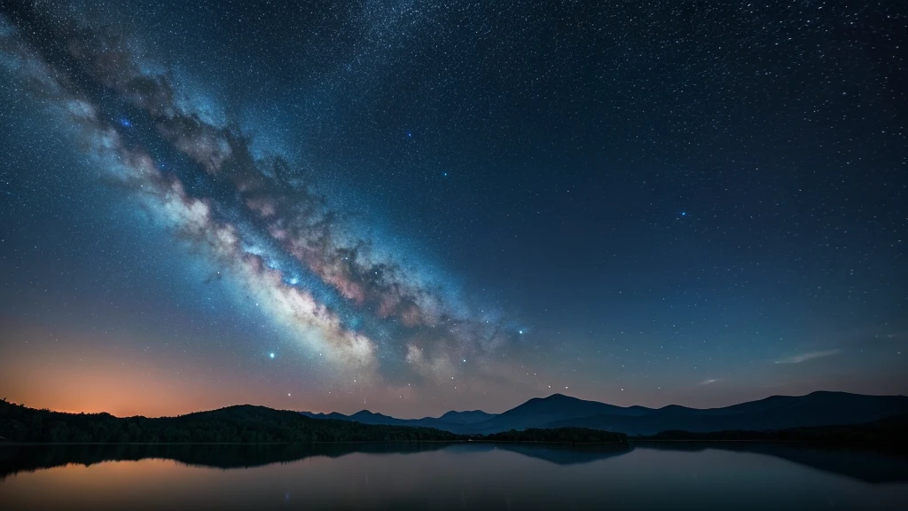 A fantastic night sky and starry sky reflected in clear eyes。The clear eyes、Please make sure only the eyes are visible。Finish it off with a landscape image