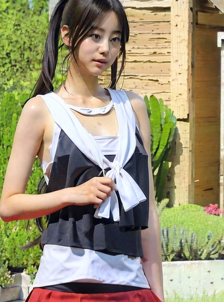 (highest quality), (Reality: 1), Movie Posters, Realistic skin texture, Very detailed, 8k wallpaper, Volumetric lighting, Dynamic Lighting, (((The wind blows her skirt up, exposing her beautiful pussy))), night, rich background details,Big tits schoolgirl、Twin tail hairstyle、Black Hair、Red face、Shyly、mock、Open your mouth just a little、Japanese school swimsuits that reveal the cleavage of teenhigh school girls、You can see her cleavage from under her school swimsuit、Teen wihapely nipples、Shapely lower body、Indoor swimming pool、Poolside