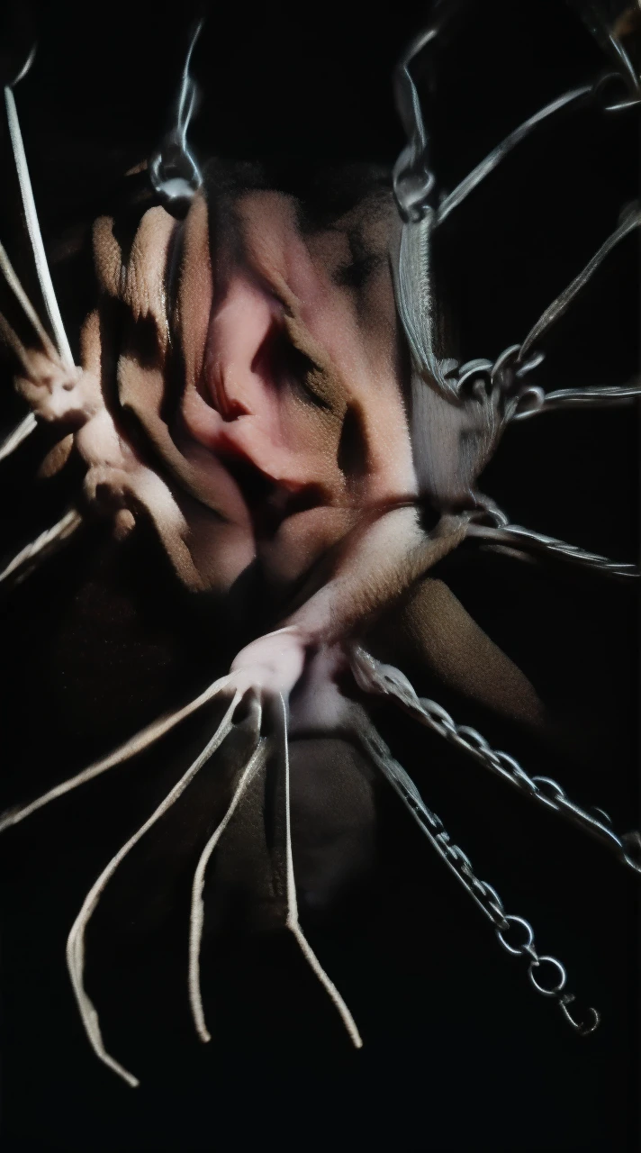 The Rake, a dæmon with gnarled metal limbs and a rusted metal spine, stands shackled to a weathered stone wall, its chains a constant reminder of the need to restrain its power. Its eyes, like polished stones, hold the secrets of seasons past. When the moon waxes, it awakens, tending to memories buried deep in the soil. It whispers to the roots, urging them to reach for the sky, even as its own chains weigh it down, a poignant symbol of the struggle between freedom and protection.