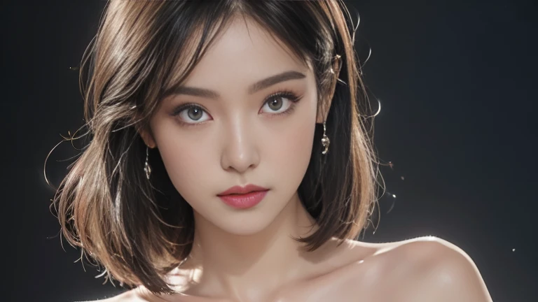 (thin:1.5),(Heavy makeup:1.6),Highly realistic bras and underwear, ((Highest quality, 8k, masterpiece: 1.3)),(whole body;1.4), Outstanding beauty: 1.4, Slim Abs: 1.2, (Highest quality) (detailed) (8k) (High resolution) (wallpaper) (Cinema Lighting) (Sharp focus),(Wearing high heels:0.3),The background is simple