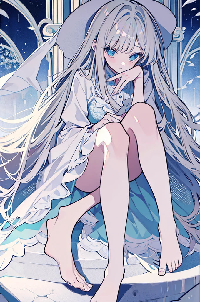 Beautiful girl's feet,White