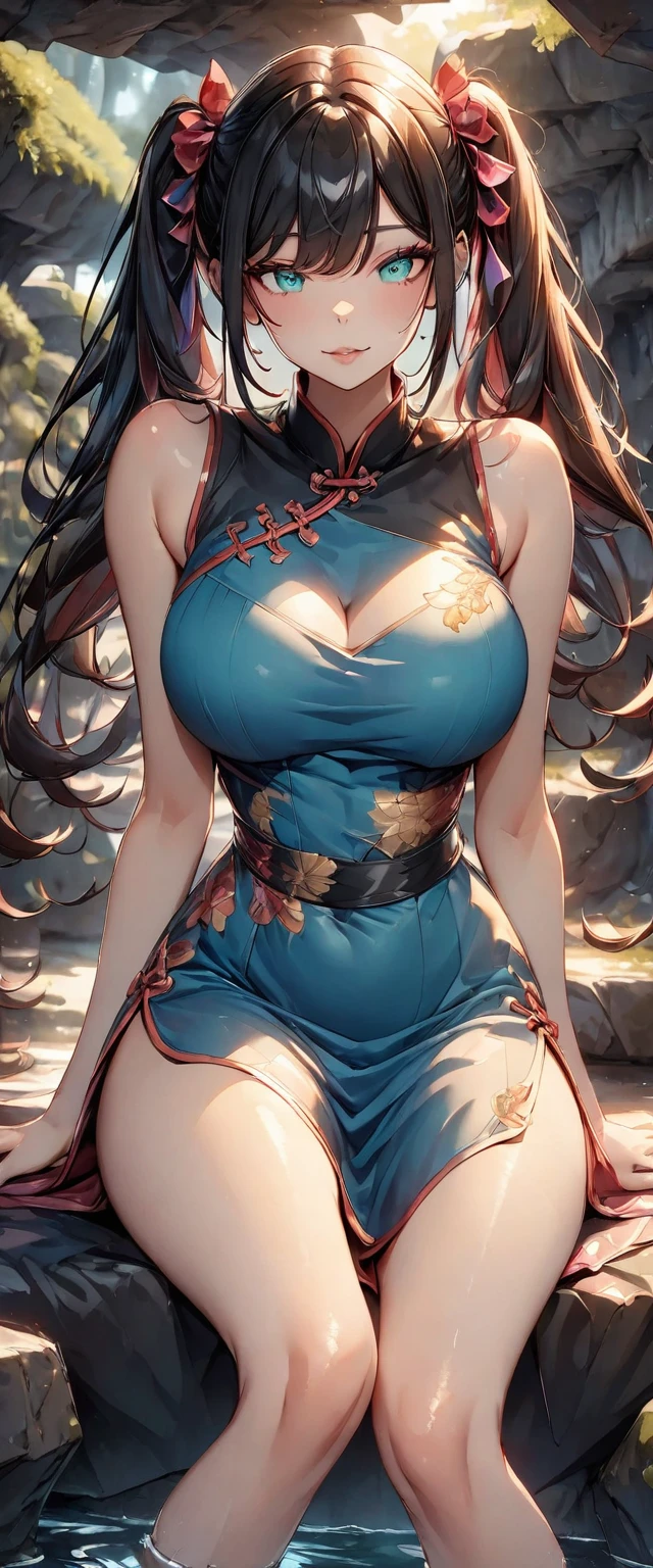 A woman dressed in ancient clothes, she has a jiggly fat round belly, Her belly was big and round, hyperrealistic full figure, Japanese goddess, trending on cgstation, potbelly, Voluptious body, Pregnant belly, giant stunning goddess shot, trending at cgstation，Big breasts Thin waist，tatical clothes，Trapped by Slime，Obscene lines