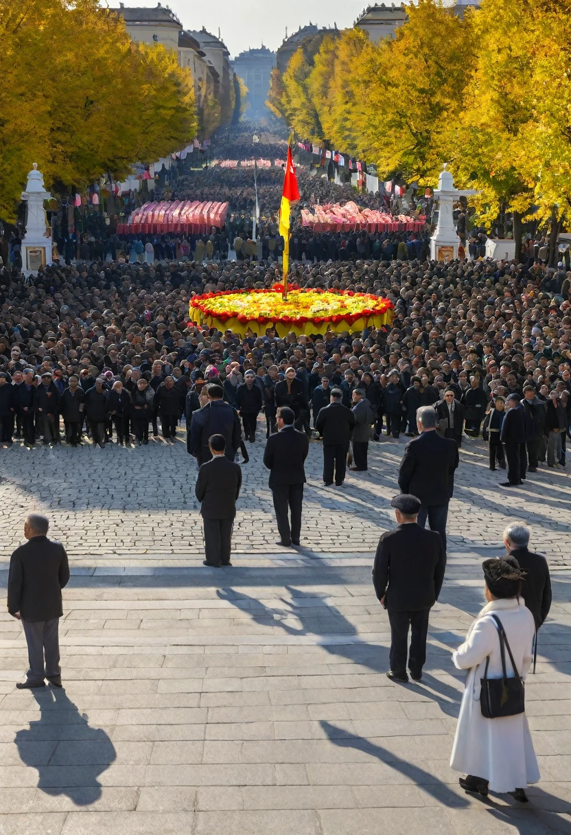 image of jamboree camp in Korea. flag raising ceremony