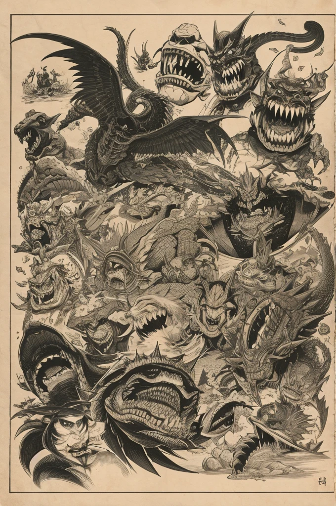 Drawing grotesque Japanese monsters