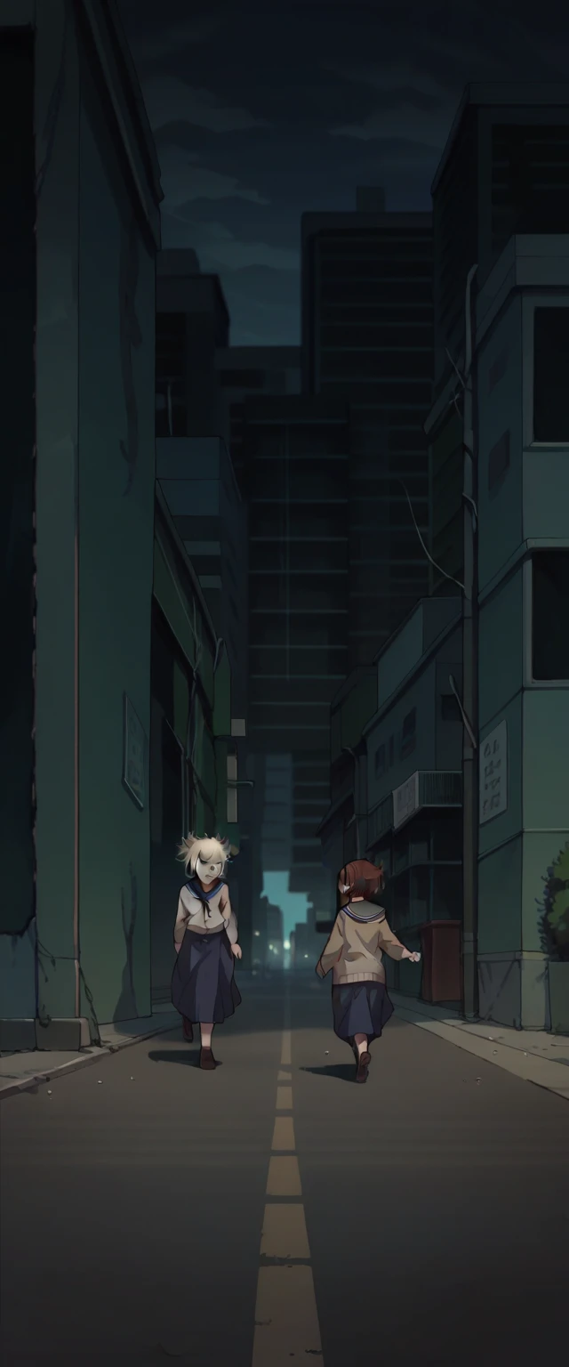 (Himiko Toga) (Tatsumaki) (Ochako Uraraka) walking down the street 