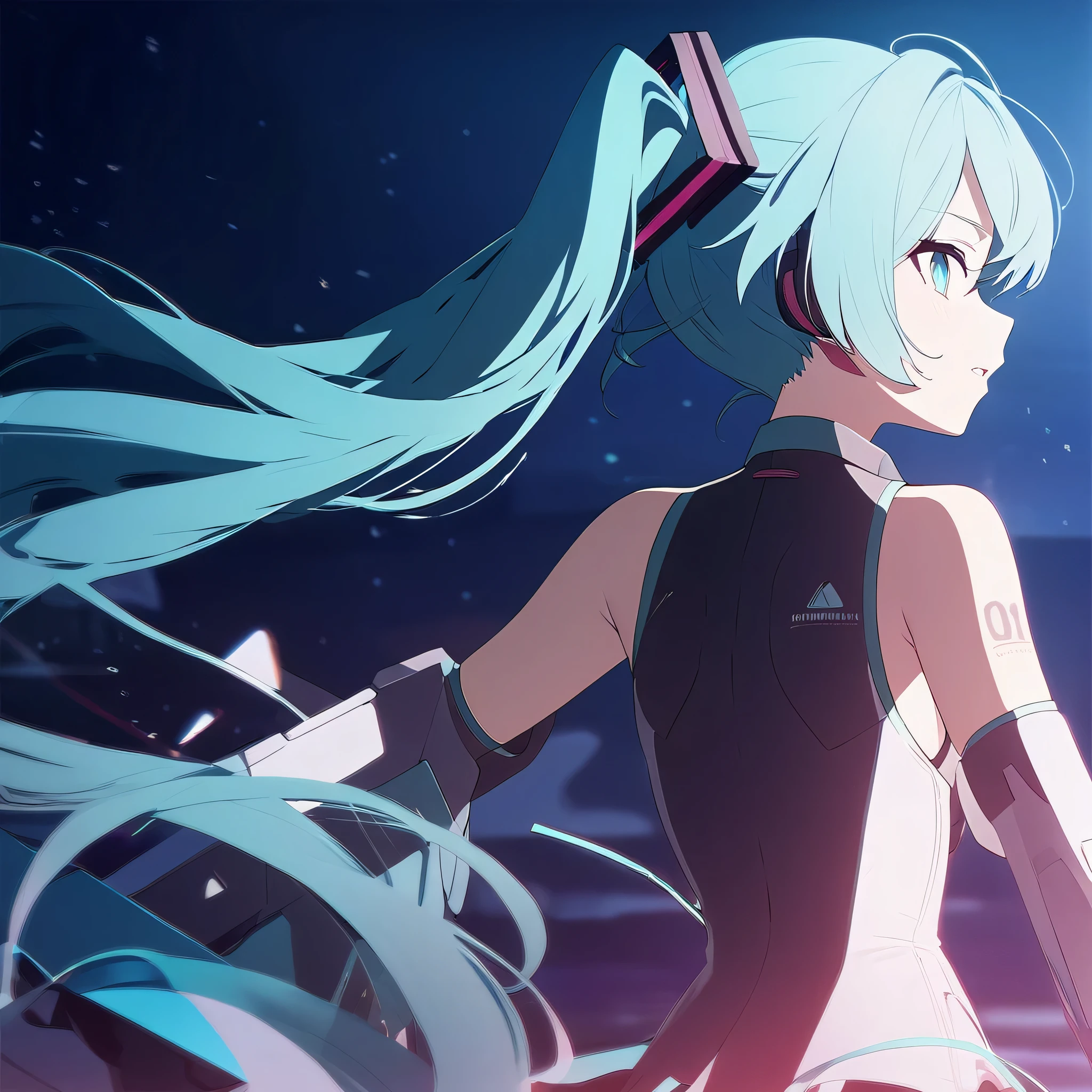 Clear for content(((masterpiece))), (((best quality))),(((high detail))),light manipulation,miku hatsune,deep sea back ground,deep sea miku