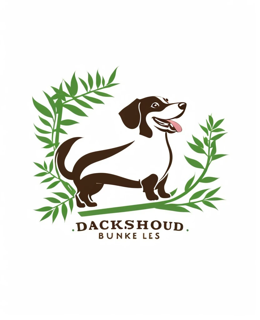 Logo marks of fashionable Japanese brands
Dachshund Logo
Cool Dachshund Logo
Dachshund sticks out his tongue, laughs, and jumps
Dachshund is colored white and brown
see someone wagging his tail
The dachshund runs through lush, traditional Japanese streets, bamboo bushes, bamboo leaves, and high-class Japanese flower fields
Pretty cool
chic and modern design
White background