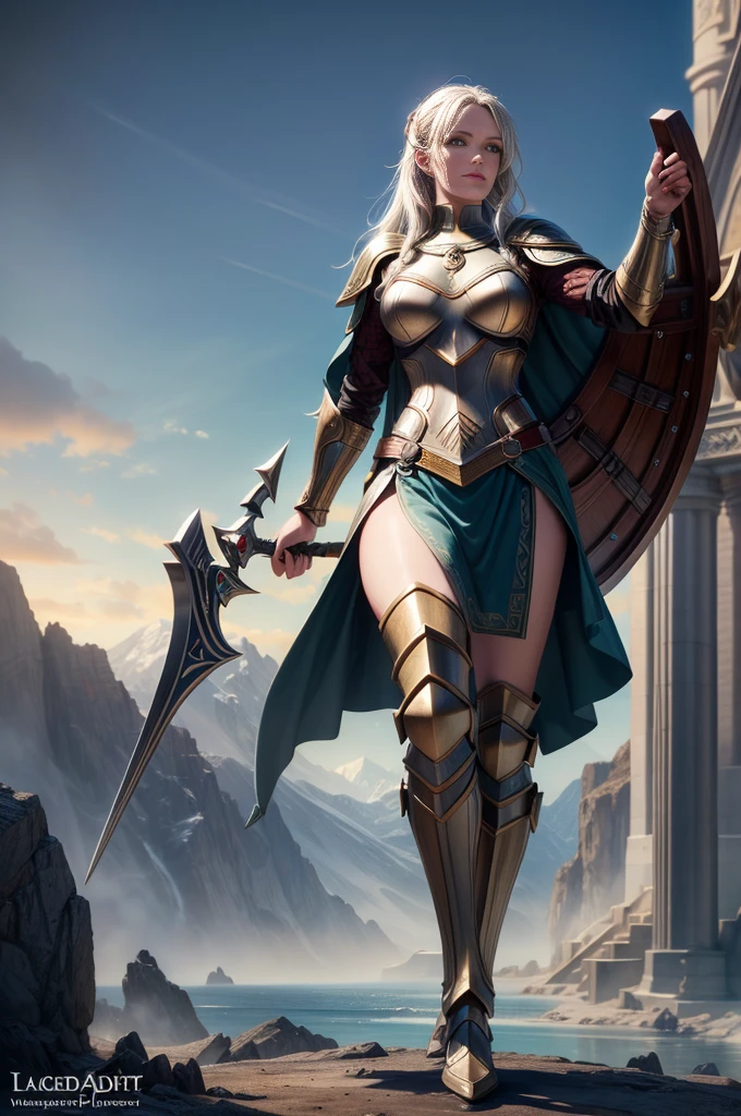 Asgard,Valkyrie,Lady Knight,anatomy correct,epic fantasy digital art,tmasterpiece,8K,high definition resolution,Detailed detail drawing,high qulity,Epic composition,