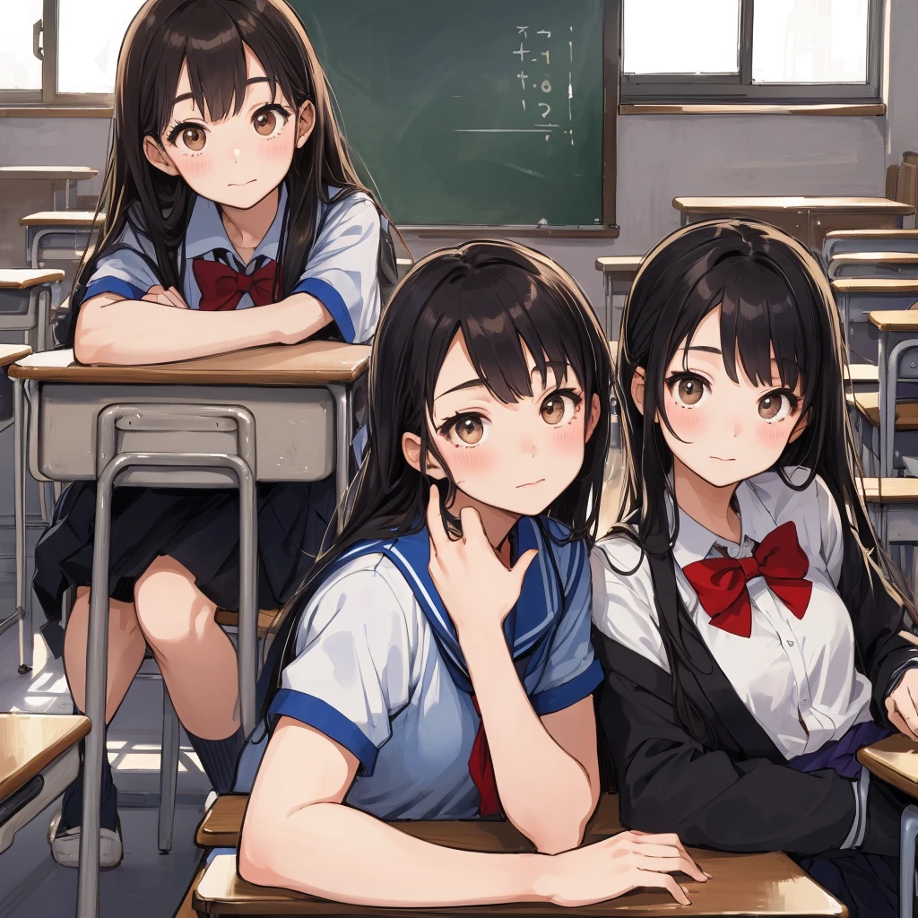 Nudist girl squatting、A lot of close elementary school girls hugging each other、surround each other&#39;neck of、Laughter and joy、longshot、Group Selfies、で、Intense curiosity and shame、Leaning forward