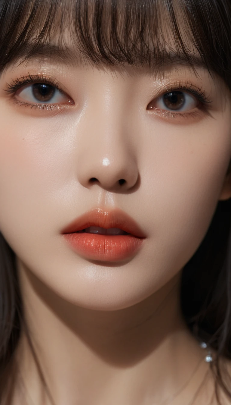 8k, Highest quality, 女の子1people, (Skin dents), night, (dark), Indoor transparent background, (people々), Beautiful Bangs, nice,, (Clothing and:1.3),Soft lighting, Charm, dark Room, (Close your mouth:1.2, Beautiful Eyes, Delicate eyes, Detailed Iris, Beautiful Lips, Beautiful Nose, Pretty face),(primary color:1.5)
