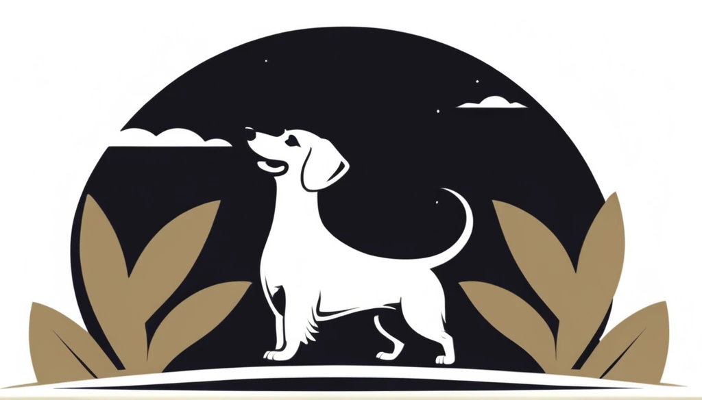 Logo of a fashionable Japanese brandDachshund logoCool dachshund logoDachshund sticking out his tongue、laughing、The jumping logo is a white and brown dachshund. You can see it wagging its tail.、Lush、traditional japanese townscape、Bamboo grove、Bamboo leaf、A pretty cool chic and modern design of a man running around in a high-end Japanese flower field. The background is white.