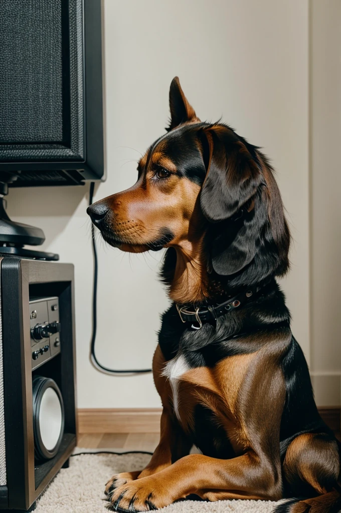 Dog hearing music