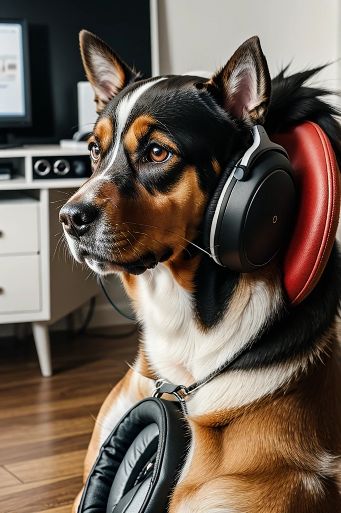 Dog hearing music