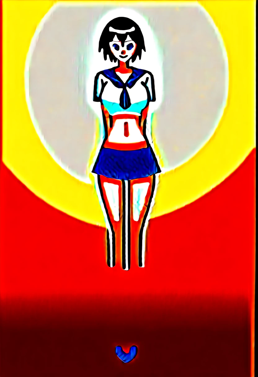 score_10, score_9, score_8_up, score_7_up, score_6_up, score_5_up, score_4_up, BREAK, source_anime, tashigi, one piece, smile, see-through pink serafuku, sailor collar, pink necktie, see-through white shirt, short sleeves, see-through pink micro skirt, thong, zettai ryouiki thighhighs, looking at viewer, (sagging huge_breast), erect nipples, dirty dark large areola, skinny, slim legs, milf, natural armpit hair, Unshaven black Pubic Hair, nsfw, front view, standing, hand on hip, in the restaurant, one_piece_wano_style