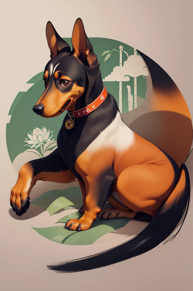 Logotipo com escrita de Dachshund, logotipo de arte de linha, fundo preto e branco, caramelo brilhante, minimal and solid, solid vector — Dachshund
If you look closely at the pattern of the dachshund's body, you can see the streets of Japan
bamboo leaves, bamboo bushes, and high-class flower fields
It's like a tattoo
8k