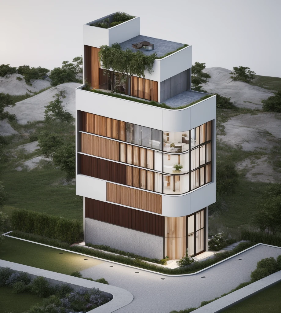 (masterpiece, best quality:1.2), 1villa, a rendering of a modern house with a lot of windows, architectural visualization, residential, architectural rendering, high quality rendering, wide angle exterior 2022, overall architectural design, rich house, 8k vray render, concept house, very realistic render, exterior design, precise architectural rendering, highly detailed architecture, gang house, quality rendering, ”ultra realistic