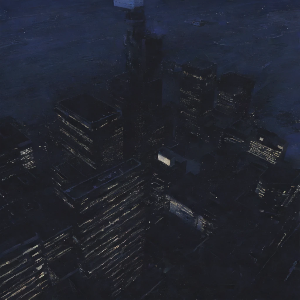 A high view of a city, high angle shot, monochrome, manga style, colorless, night time, manga art style, by murata, manga background 