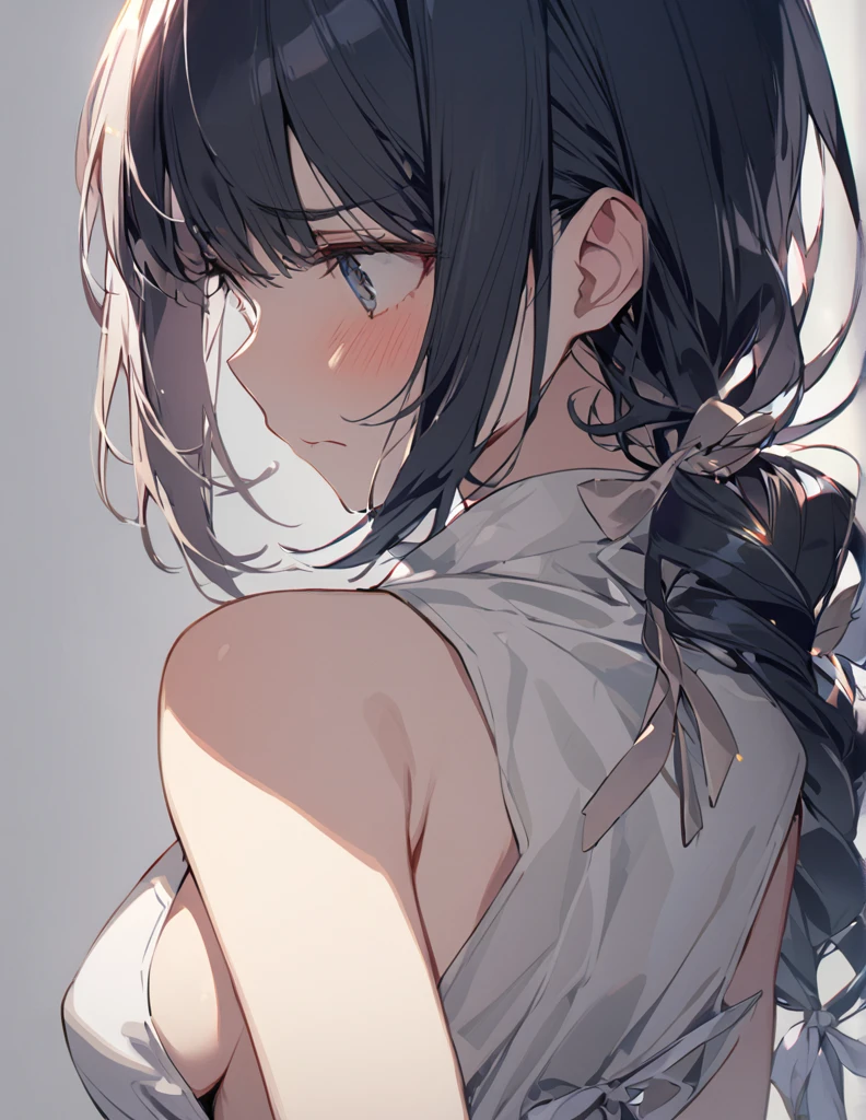 Girl with a depressed face Sideboob Exposure