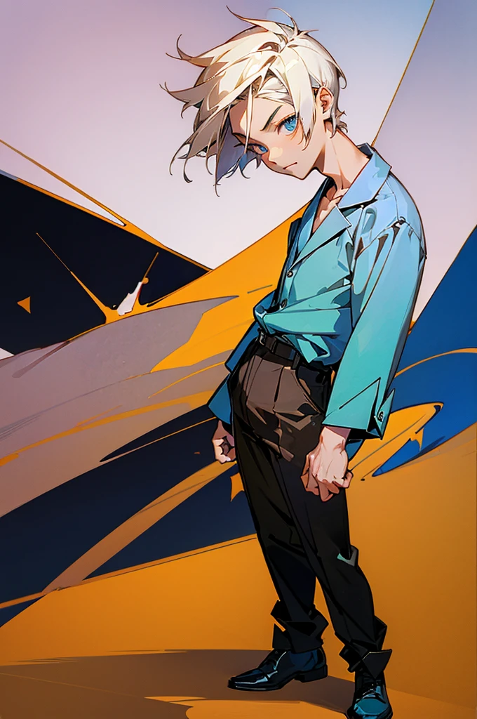 anime guy in 30's. Short hair cool looking, slightly mildly muscular, beautiful eyes, original character, full body view, doing a coolpose.