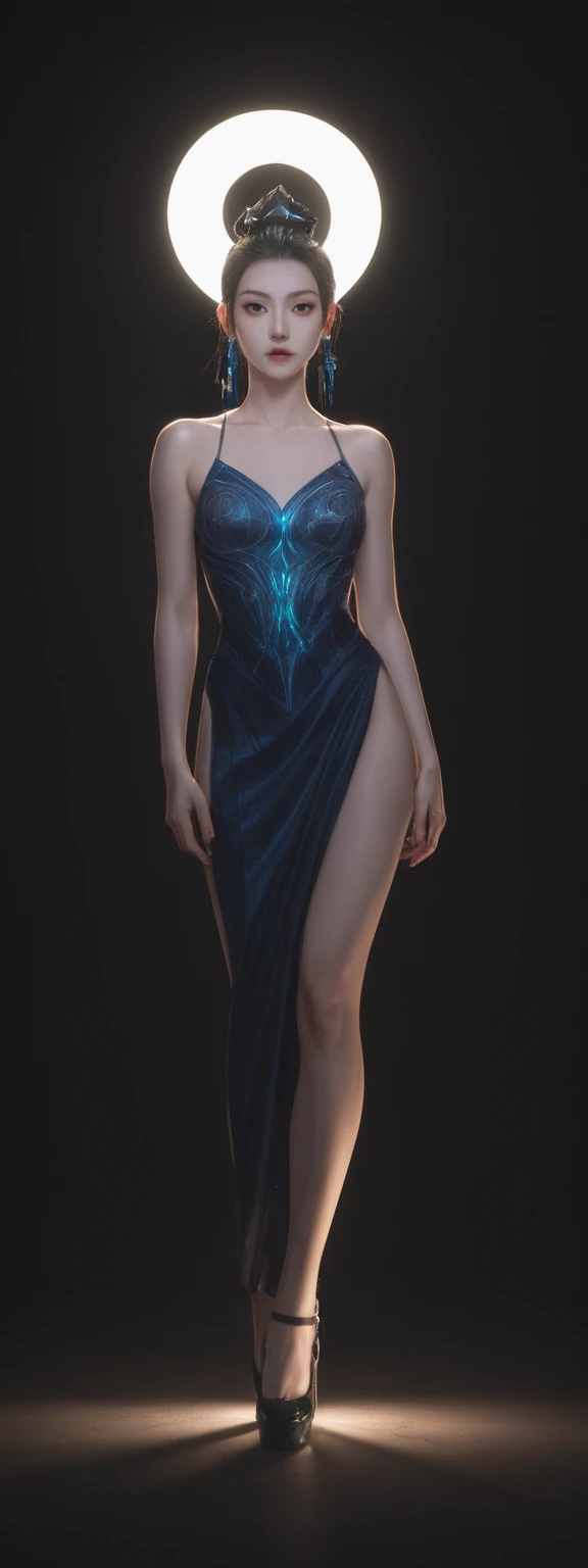 realistic, score_9, score_8_up, score_7_up, score_6_up,
1girl, solo, from front, full body, Maokai \(league of legends\), black background, makeup, sidelighting, backlighting, glowing,