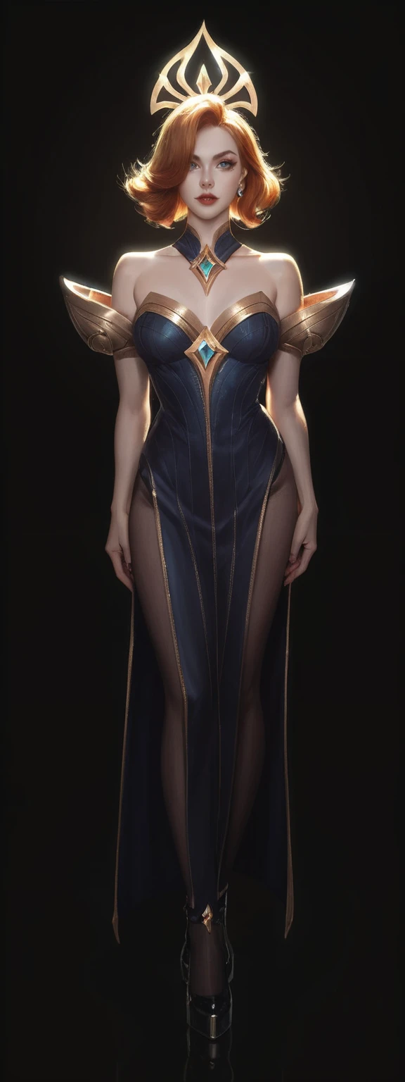 realistic, score_9, score_8_up, score_7_up, score_6_up,
1girl, solo, from front, full body, MissFortune \(league of legends\), black background, makeup, sidelighting, backlighting, glowing,
